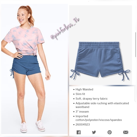 (XS LEFT)đź’•VS PINK CAMPUS TEE & ROUCHED SHORTS SET - Picture 2 of 6